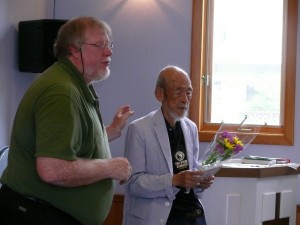 Tsuchiya Receiving gifts in celebration of his baptism